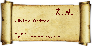 Kübler Andrea névjegykártya