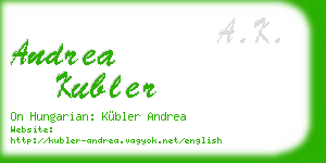 andrea kubler business card